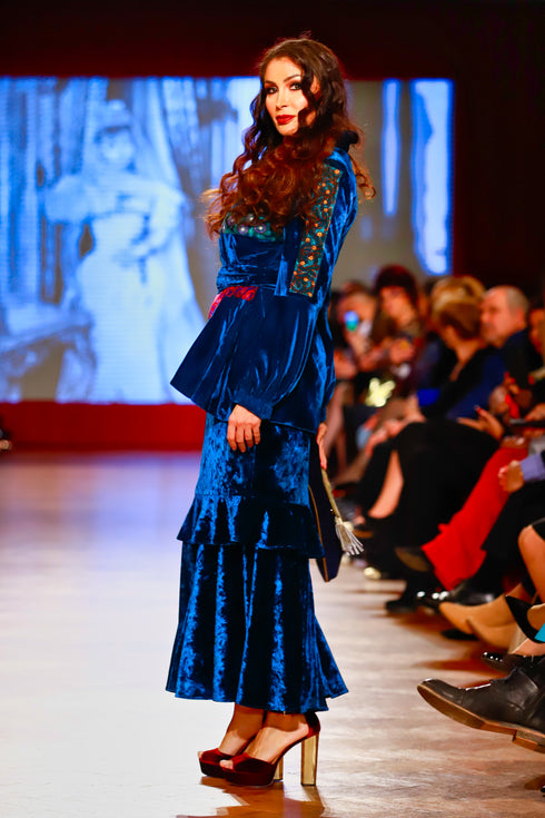 Fusta catifea albastra RM-53